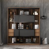 China Solid Wood Bookcase With Glass Door on sale