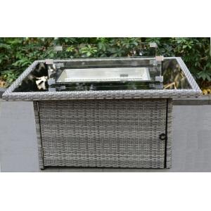 China Garden Wicker Outdoor Square Propane Gas Fire Pit With Grill Barbecue supplier