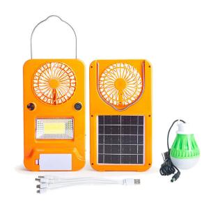 2400mah Solar Fan Integrated Solar Energy System With Bulbs Home Lighting Power Station