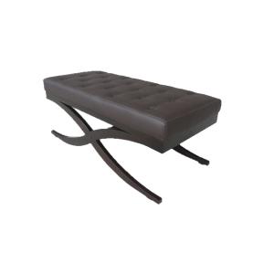 End Bedroom Ottoman Bench Fabric With Solid Wood Legs , American Style