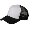 Polyester Foam Mesh Trucker Hats With Black Plastic Closure / Embroidery Flat Logo