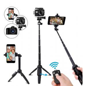 820mm BW BS8 Bluetooth Selfie Stick Tripod With Remote