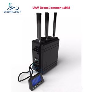 China Waterproof UAV Drone Signal Jammer IP55 1.5km Manpack Built In Battery wholesale