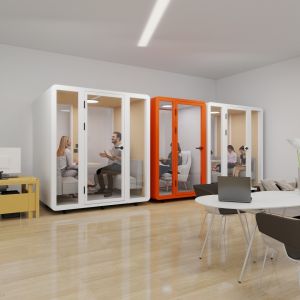 China Portable and Movable Soundproof Booth with W2300*D2200*H2300mm Dimensions and Long-lasting Construction wholesale