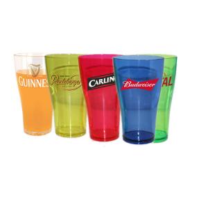 Nucleated Tulip Plastic Beer Glasses 560ml Unbreakable Polycarbonate Pint Glasses