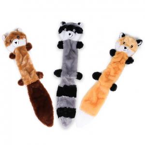 China Manufacturer no stuffing squeaky fox squirrel raccoon bea wholesale