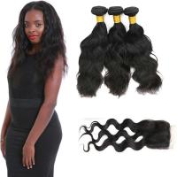 China 20 Inch Malaysian Curly Hair Bundles With Closure Natural Wave CE Certification on sale