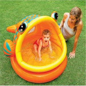 China Fish Shade Baby Swimming Inflatable Pool Cartoon Animal Mouth Open Baby Water Playing Pool for Kids Children supplier