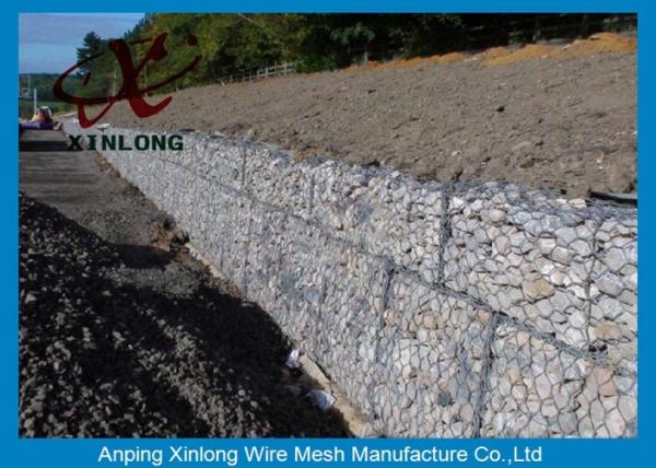 Hot Dipped Galvanized Gabion Box , Welded Gabion Baskets For Riverbed
