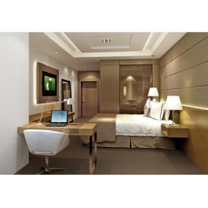 Solid Wood Modern Hotel Bedroom Furniture Full Size Environmental Friendly