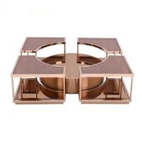 China OEM Modern Glass Coffee Table Mirror Rose Gold Center Table For Lobby Home Villa on sale