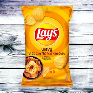 Wholesale/Retail Case: 160 x 28g Packs of Lay's Korean Spicy Chicken with Cheese Flavor Chips