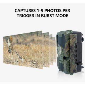 32MP Camouflage IP66 Waterproof Night Vision Hunting Camera with 4K Video and 512GB Memory Card Capacity