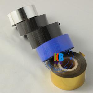 Date coding foil type gold silver  30mm*120m hot stamping foil for PU TPU satin fabric printing
