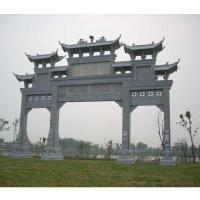 China Outdoor Granite Stone Carving Large Archway Village Door Building Ancient Sculpture on sale