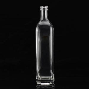 500ml Square Glass Bottle of Extra Virgin Olive Oil with Customized Surface Handling