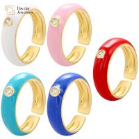 China Simple Zircon Chunky Dripping Oil Rings Adjustable Summer Jewelry on sale