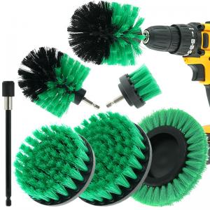 Green 7Pcs Drill Brush Attachment Kit Power Scrubber Brush Cleaning Sets