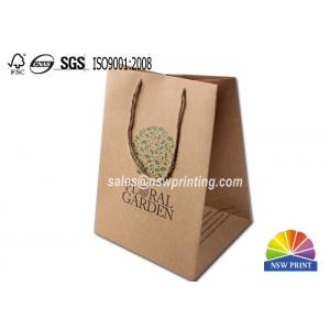 CMYK Printing Brown Kraft Paper Bags Food Packaging Bag With Ribbon Handle