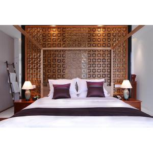 China Customized Modern Hotel Bedroom Furniture / Bedroom Suites Solid Wood Material supplier
