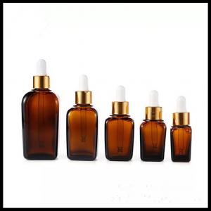 China 30ml Brown Square Essential Oil Dropper Bottles Amber Glass Aromatherapy Containers supplier