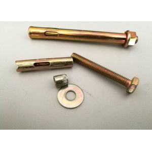 China M12 M16 Yellow Zinc Plated Sleeve Anchor Bolts With Hex Flange Nut DIN BSW ANIS Standard supplier