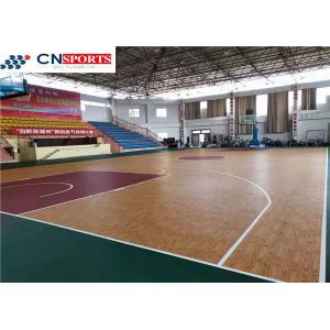 RoHS Cork Synthetic Basketball Court Flooring Wood Grain