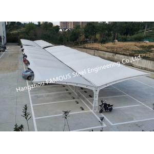 Single Slope Roof Outdoor Steel Membrane Structure Cantilever Parking Shelter