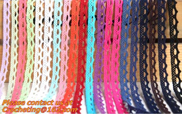mixed color 20yards/lot(1.0cm wide) Cotton Crochet Lace Ribbon Wedding Sewing