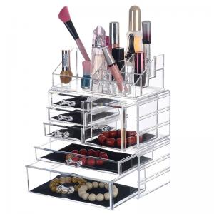 Makeup Organizer Clear Acrylic Cosmetic Storage Drawers Transparent Jewelry Display Box