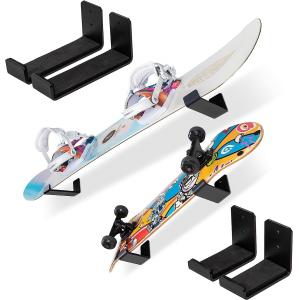 Universal Snowboard and Skateboard Wall Mount Display Racks with Vertical Type Design