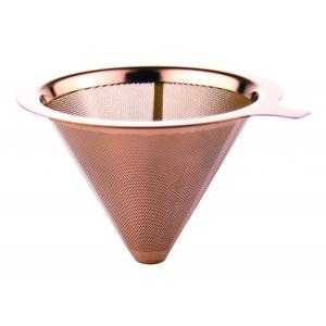 China Professional Reusable Paperless Coffee Dripper Double Mesh Rose Color wholesale