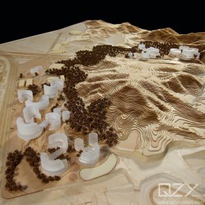 China 1:1500 Scale Architectural Section Model with Wooden Art Style for Display and Study Featuring Laser Cutting wholesale