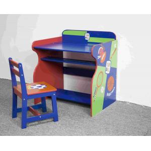 China Toddler Wooden Sports Themed Study Desk Chair Set supplier