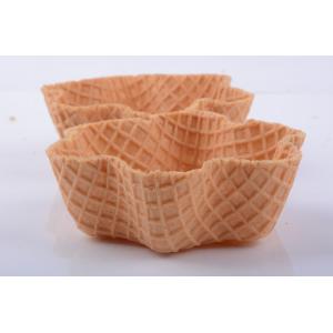 China Crispy Tart Chocolate Waffle Cones For Ice Cream , 35mm Height supplier