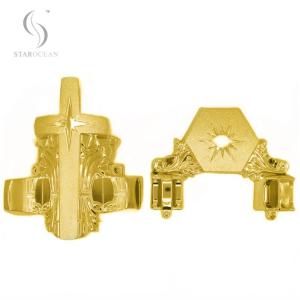 China 24K Gold Custom Coffins Corners, Star Pattern Design Coffin Decoration Set 12# G supplier