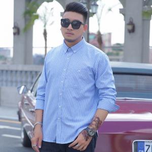 China Customized Logo Printing Fashion Autumn Mens Long Sleeve Shirts Plus Size Men's Shirts supplier