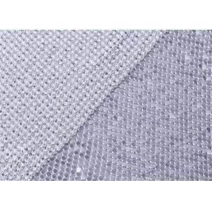 Metallic Sequin Mesh Fabric 3mm Silver Sequin Dress 45*150cm SGS