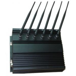 China 6 Antenna Cell Phone Signal Jammer , High Power Desktop Cell Phone WIFI Jammer wholesale