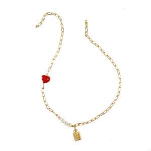 China Summer Personalized Alphabet Bead Necklace Gold Color For Woman supplier