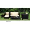 5-piece patio outdoor resin Wicker classic high back sofa with chaise -9051