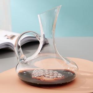 46oz Crystal Wine Decanter With Handle 1300ml Unique Wine Carafe Lead Free