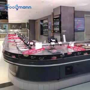 China Fan Cooling Butcher Display Fridge Frost Free Refrigerated Meat Cooler Case supplier
