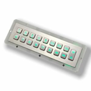 China IP65 / IK07 étanche USB en acier inoxydable 17 touches clavier rétroéclairé clavier numérique industriel avec panneau arrière rétroéclairé monté à -40 °C supplier