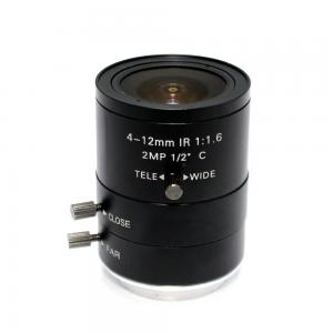 China Vari Focal Manual Iris IR C Mount 4-12mm Machine Vision Camera Lenses supplier