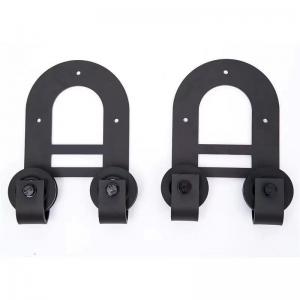 Black Powder Coated Nylon Sliding Barn Door Track And Hardware