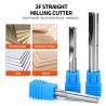 China Cnc Two Flute groove Endmill 2F Straight Router Bit for Woodworking MDF Cutting Carbide Double 2 Flute Straight Slot End Mill wholesale