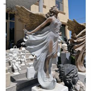 BLVE Bronze Beautiful Angel Statue Life Size Winged Woman Fairy Brass Sculpture Large Garden Decoration