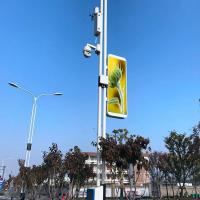 China P3 Full Color Light Pole LED Display Street Pole Advertising Led Panel Video Screen on sale