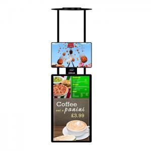 China AC 110V ~ 240V Digital Signage Kiosk Double Screens LCD Player Brightness 400cd / M * 2 supplier